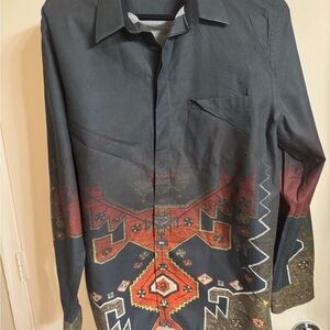 Givenchy Black and Red Patterned Dress Shirt
